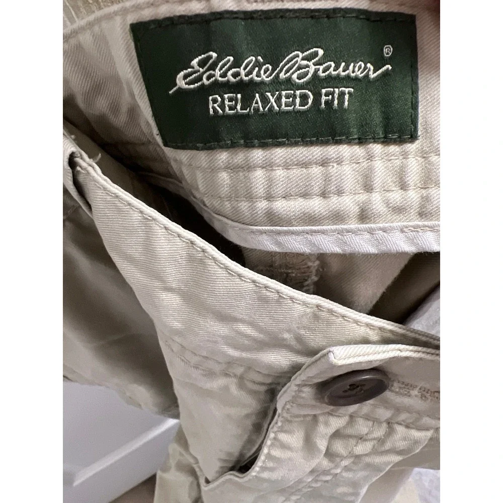 Eddie Bauer Mens Relaxed Fit‎ Cargo Pants Khaki 40x32 Classic Utility Workwear